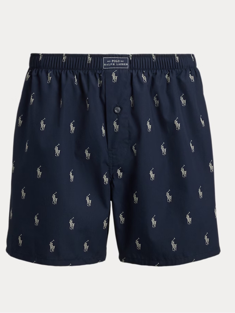 Polo by Ralph Lauren Navy Woven Boxer Shorts with Pony Embroidery